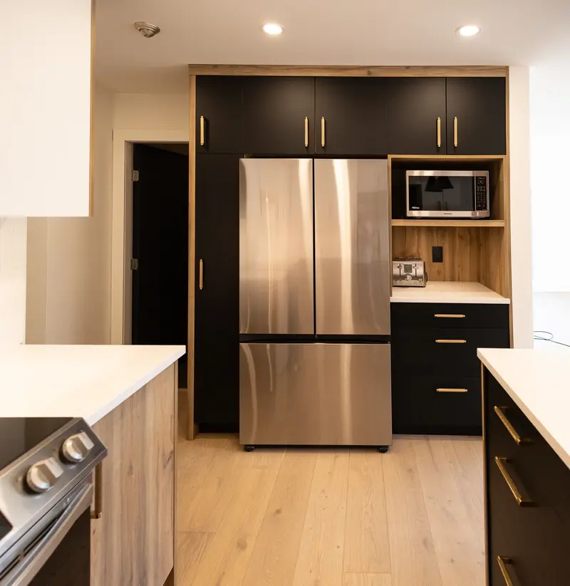 Precision dark modern kitchen cabinets