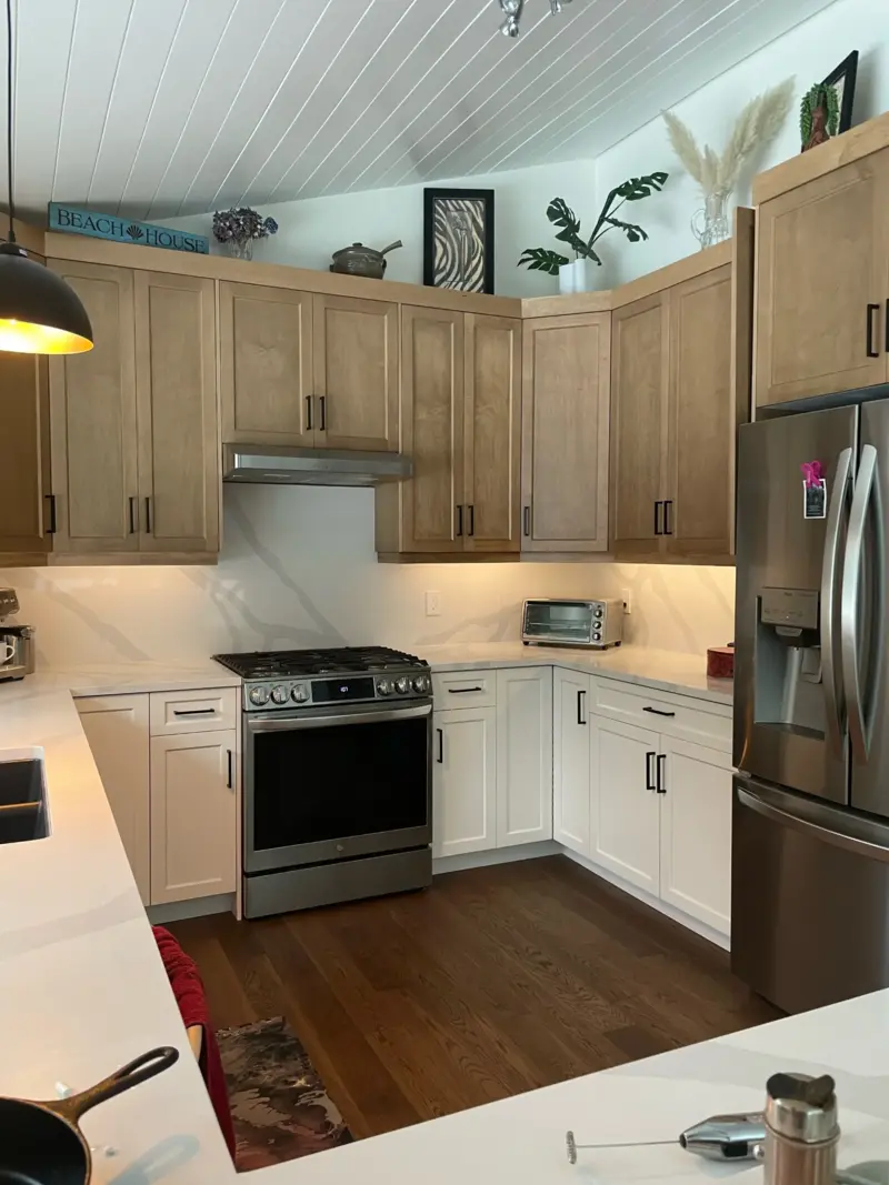 Rustic stain wood cabinets